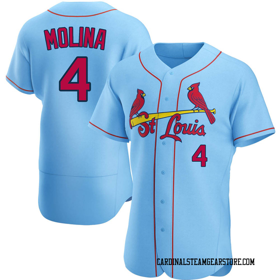 Men's St. Louis Cardinals Yadier Molina Light Blue Alternate Jersey -  Authentic